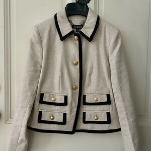 NWOT J. Crew Lucie Lady Jacket in Stretch Linen - Flax Ivory - Size 00